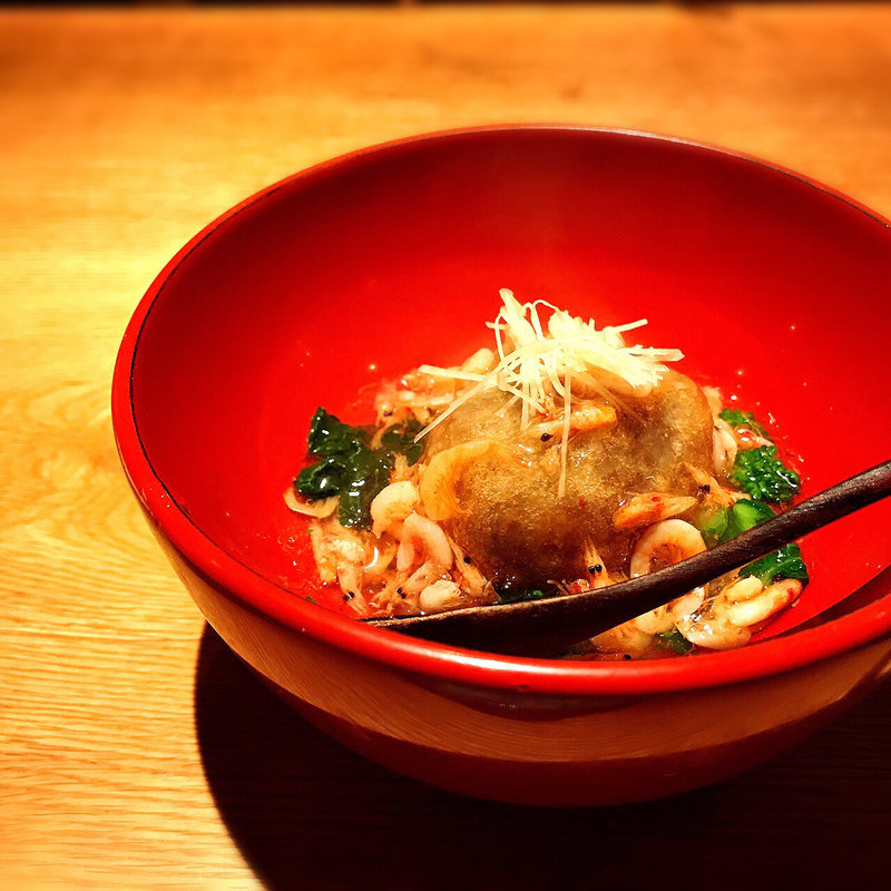 蓮根饅頭桜海老あんかけ(高太郎 （こうたろう）)