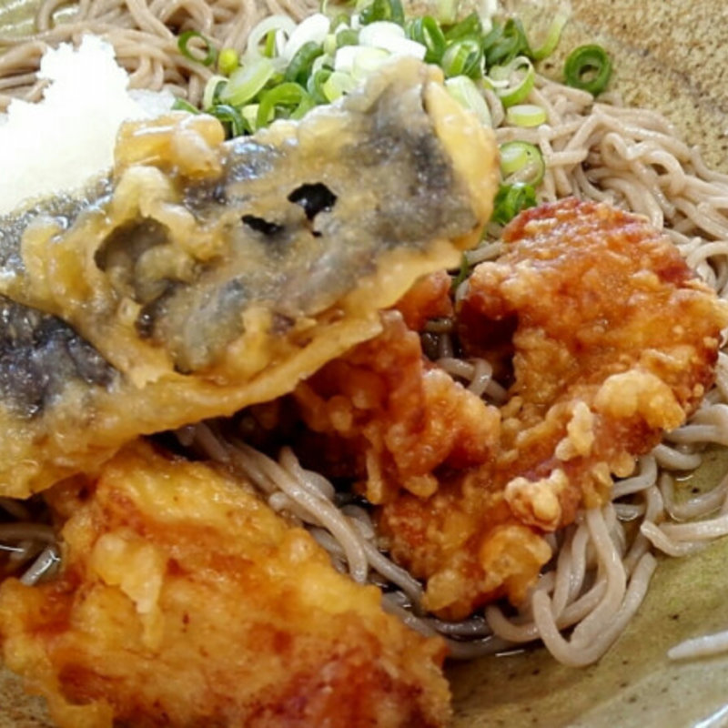 鶏天ぶっかけそばと炊き込みご飯(丹波里山レストラン　Bonchi （ボンチ）)