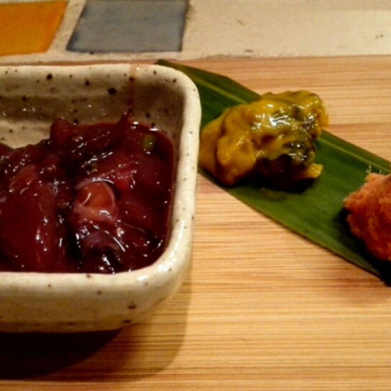 珍味三種盛（蛍烏賊、シャコガイ、サケ明太）(わたこゆ )