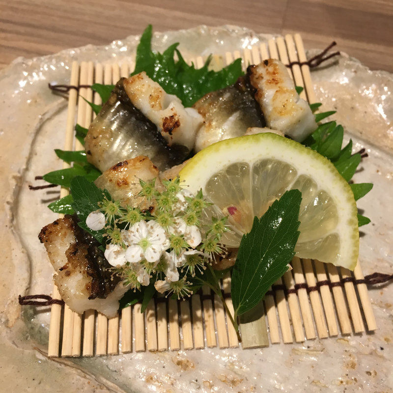 伝助穴子炭焼き(山葵)