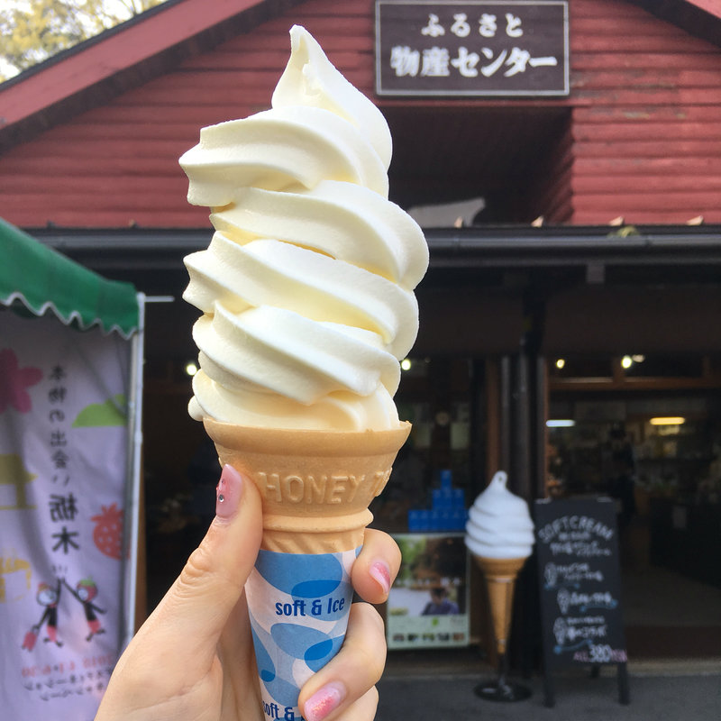 りんどう湖ファミリー牧場×森林ノ牧場 夢のコラボソフトクリーム(那須高原友愛の森 物産センター )