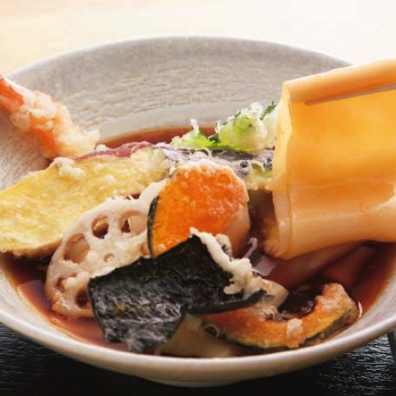 えびおろしきしめん(手打ちきしめん 芳の家)