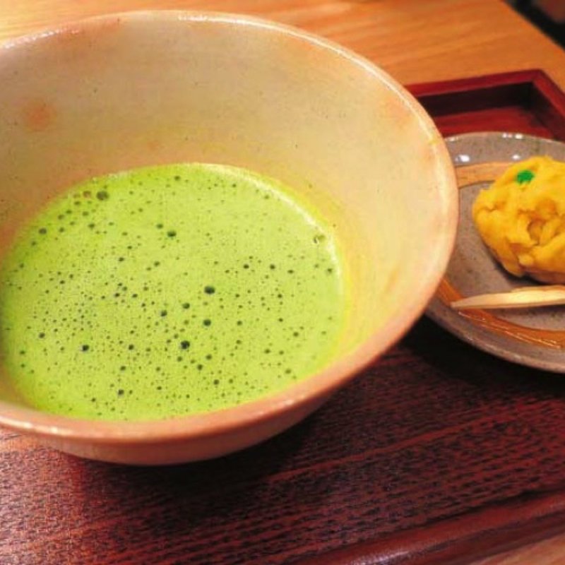 お茶と和菓子のセット 抹茶 葵印中之白 (茶CAFE 竹若 )