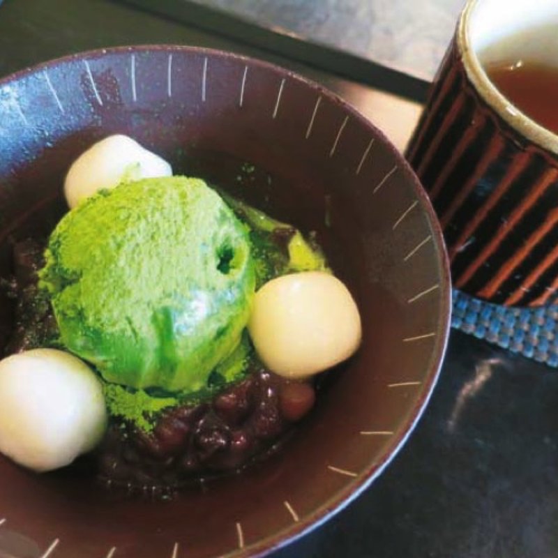 抹茶クリーム白玉ぜんざい(寿月堂 銀座歌舞伎座店 )