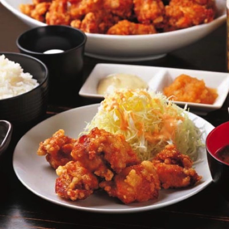 若鶏の唐揚げ食べ放題定食(酒肴ちいち 烏森口店)