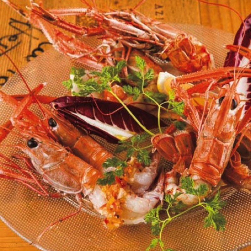 沼津産赤座海老  三種の調理の盛り合わせ(イタリアン Gli Scampi（リ スカンピ）飯田橋)