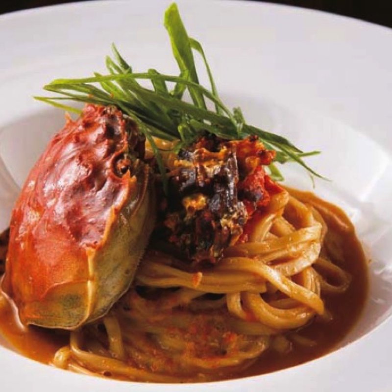 上海蟹のリングイネ(東京チャイニーズ 一凛)