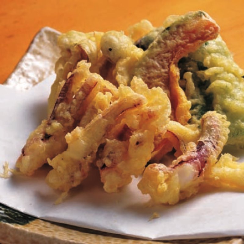 ゲソと野菜の天ぷら(吉葉)