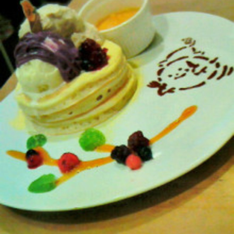 ホットパンプキン＆コーヒー生クリームのハロウィンパンケーキ(パンケーキママカフェ VoiVoi （ヴォイヴォイ）)