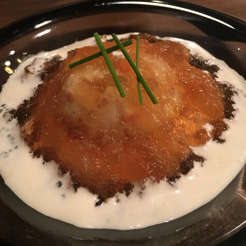  ズワイガニ・ホタテガイとトマトムース　ジェル寄せ　キャビアクリーム(俺のフレンチ KAGURAZAKA)