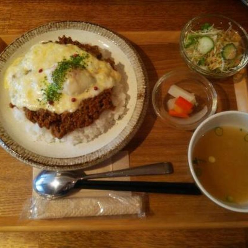 キーマカレーランチ大盛り(チーズのせ)(アオヤギ食堂 )