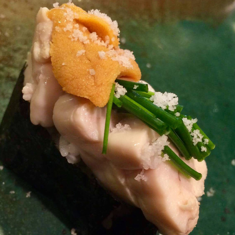 鯛の白子 雲丹のせ(寿し処たく海)