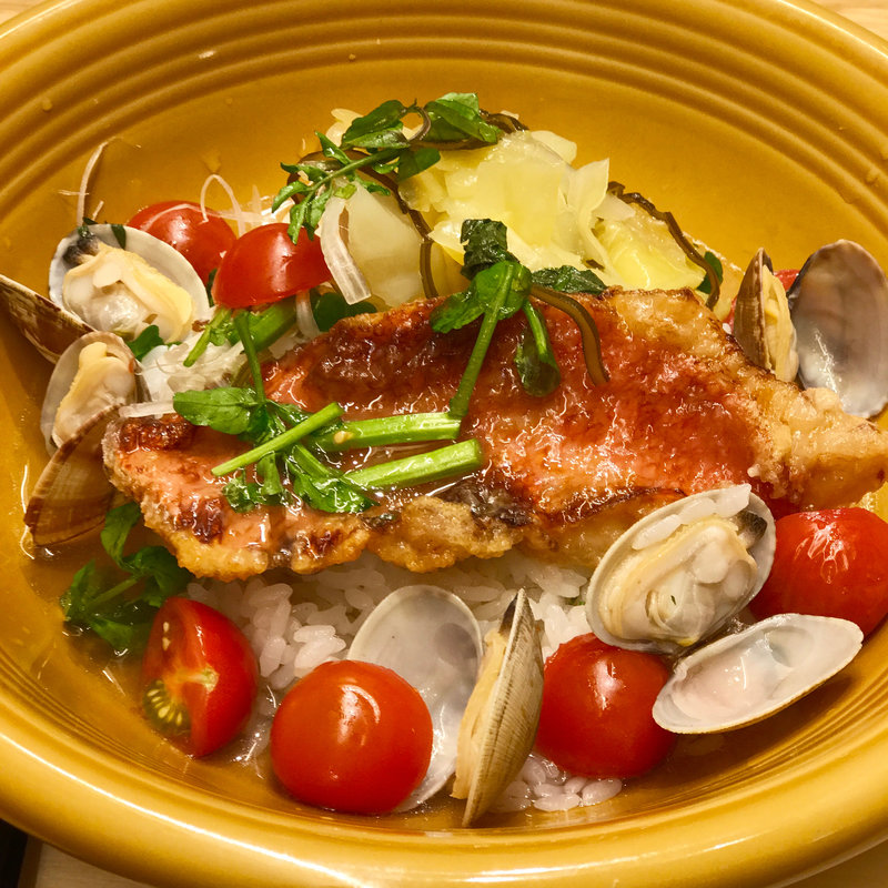 金目鯛ごはん＋アサリトマトスープ(マルモキッチン ルミネ横浜店)