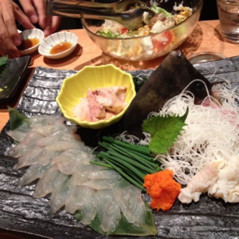 カワハギの姿造り(遊食亭)