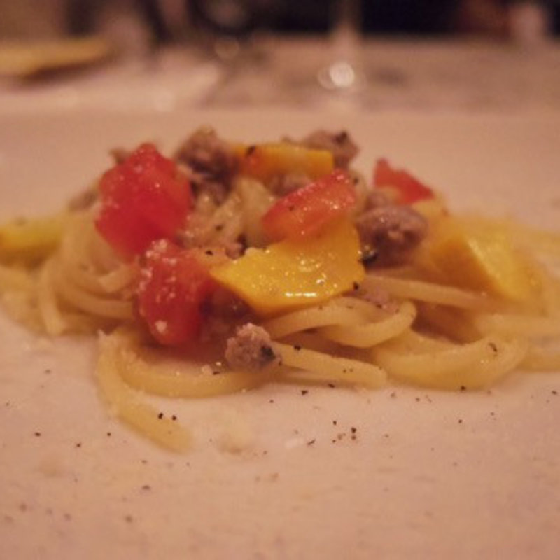 サルシッチャと旬野菜のスパゲッティ(PIZZERIA CAPOLI)