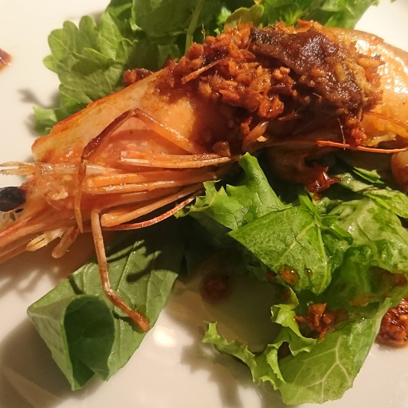 天使のエビのガーリック(ダイニングバー+2988フクワヤ)