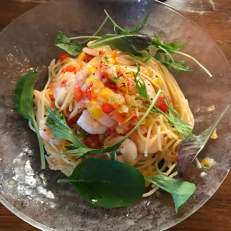 海老と野菜ソースの冷製パスタ(ペスカッペ （Ｐｅｓｃａｐｐｅ）)