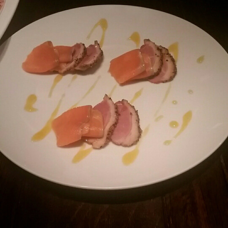 鴨とサーモン(新宿御苑 ろまん亭)