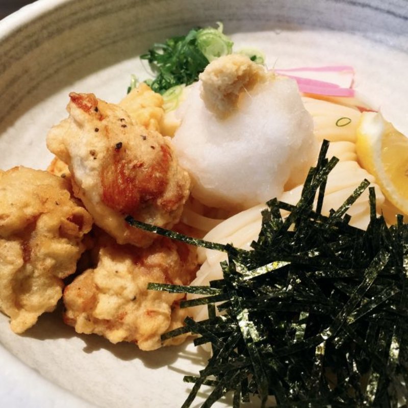 冷やしうどん かしわ(叶屋)