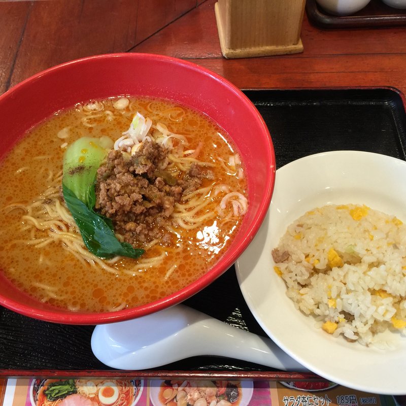 担々麺と半チャーハンセット(中国麺家 大崎ニューシティ店)