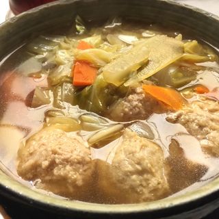 つくねとたっぷり野菜スープ定食(元祖やきとり串八珍 大手町ビル店 （クシハッチン）)