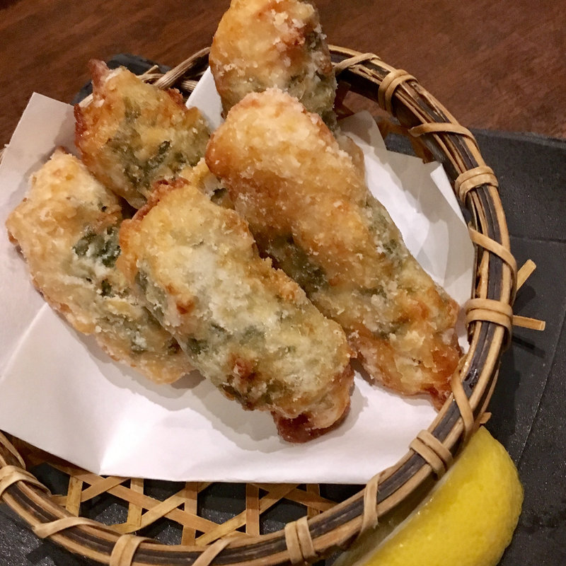 ささみの梅しそ竜田揚げ(宮崎酒場えびす)