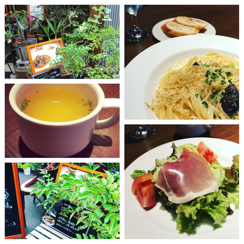 茄子とほうれん草のクリームパスタ(バルコラメント)