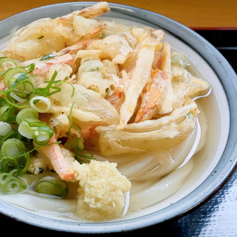 かけ+かき揚げ(手打ちうどんますや )