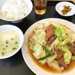 レバーやさい定食(太閤園)