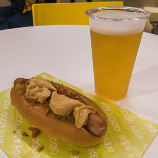 ビール&ホットドッグ(IKEA Tokyo-Bay レストラン)
