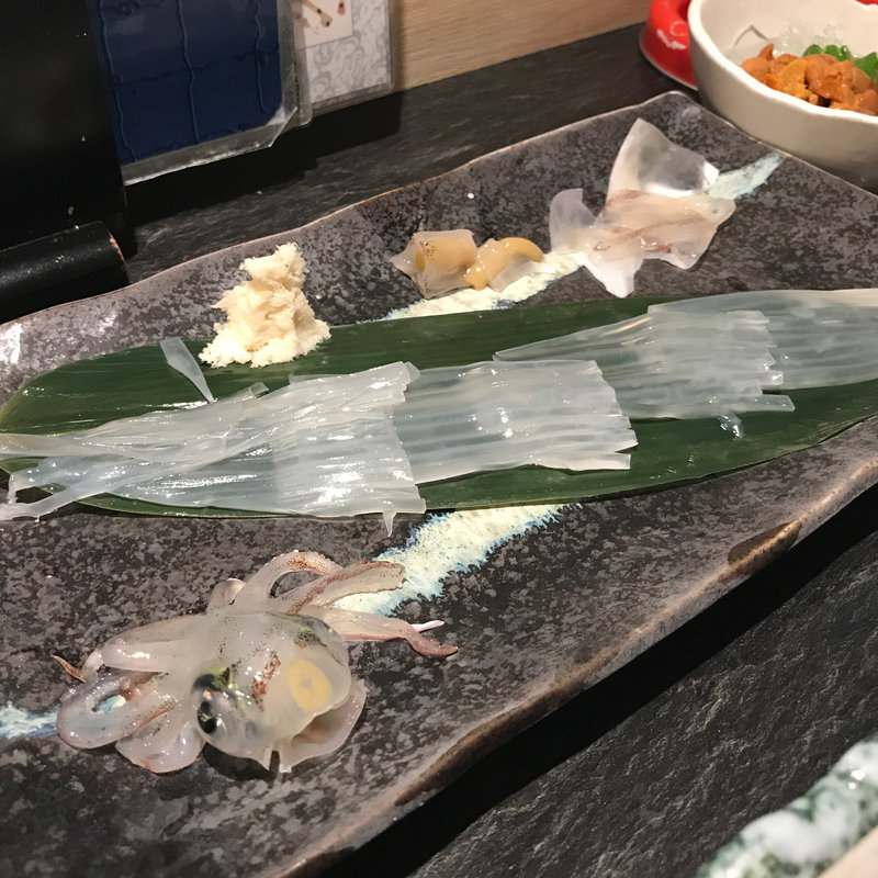 活イカの刺身(かみ磯 南第5ふ頭)