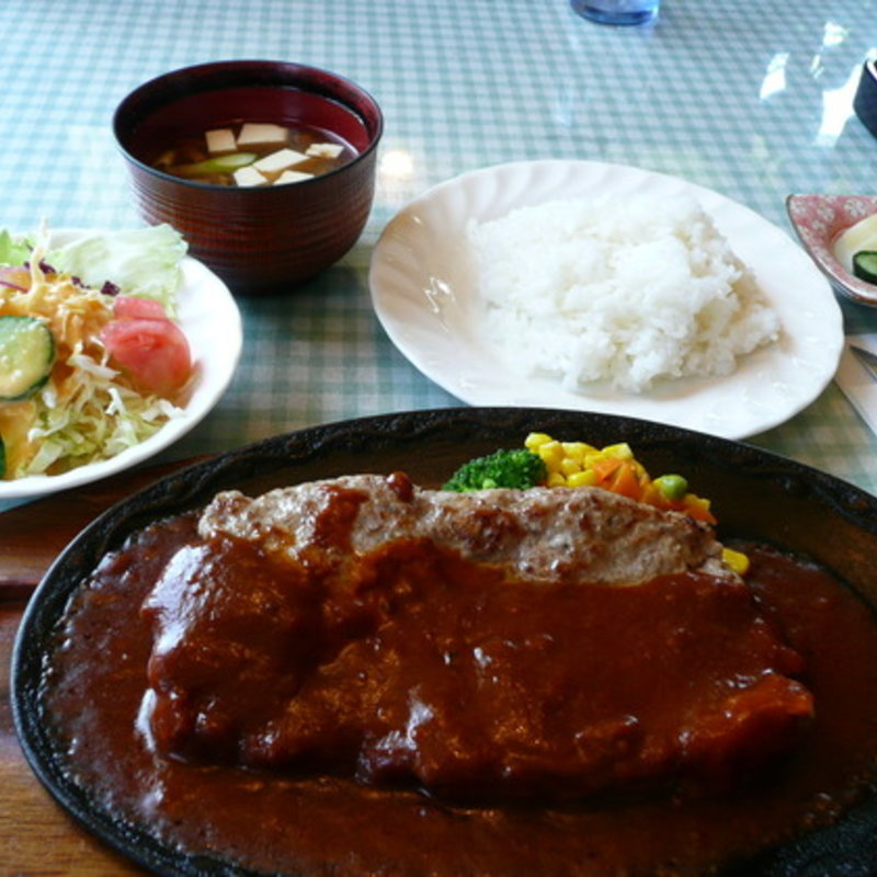 ハンバーグステーキセット(コーヒー＆グリルひがし)