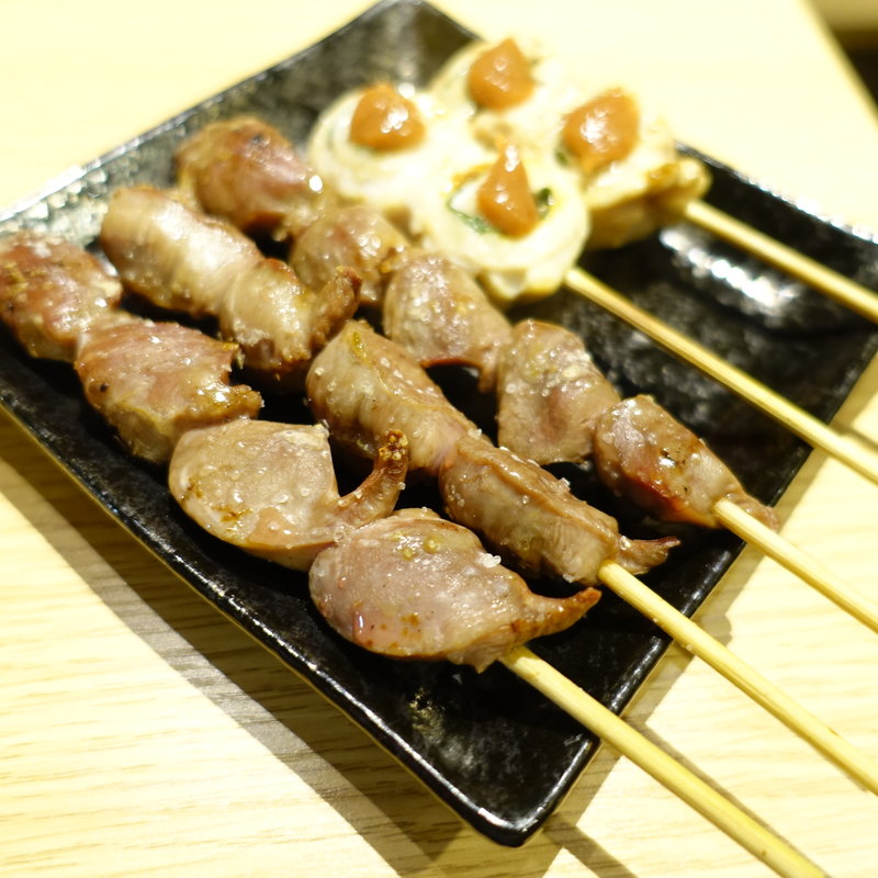 ずり皮ねぎ塩レモン+ささみ梅じそ(かしわ本舗 とりいし別館 )