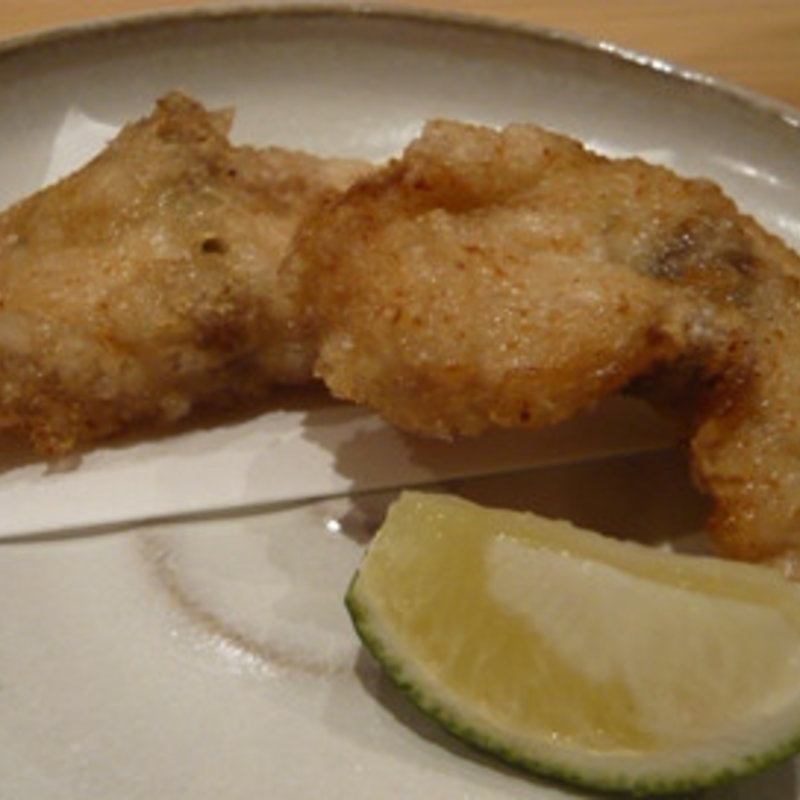 フグの唐揚げ　酢橘(尾崎幸隆 （おざきゆきたか）)
