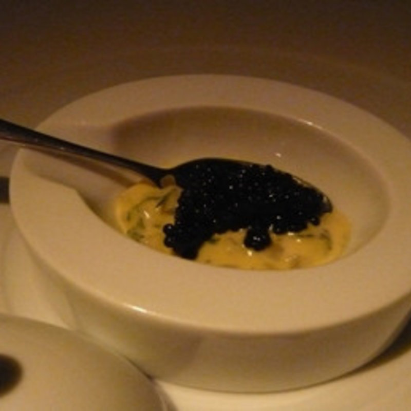 ヤリイカのオランデーズ・キャビア添え(ナルカミ)