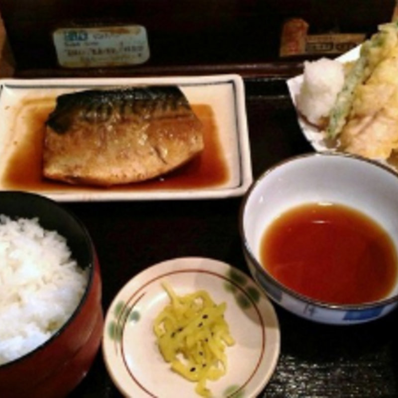 鯖と穴子の定食(普通の食堂いわま)