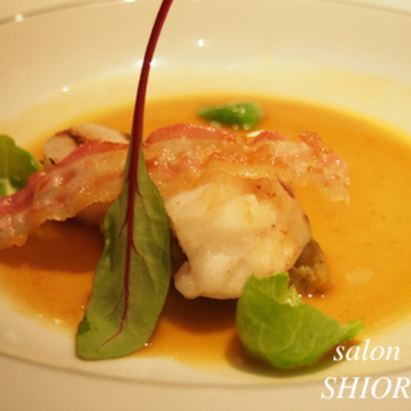 アンコウとホタテのアメリケーヌソース～パンツェッタぞえ～(ジランドール)