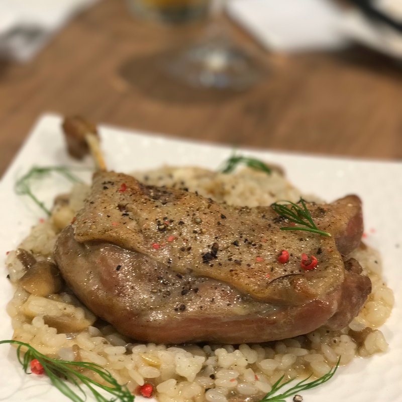 鴨肉のコンフィ リゾット(ビストロあっけし)