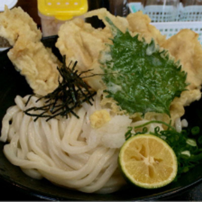 大山鶏の鶏天ぶっかけ 大盛(麺くい やまちゃん)