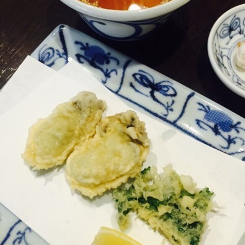 カキの天ぷら(手打うどん すみた)