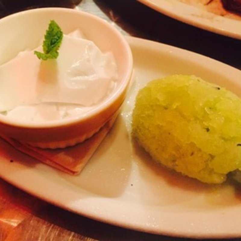 メロンのシャーベットとパンナコッタ(グッドミート・バル )