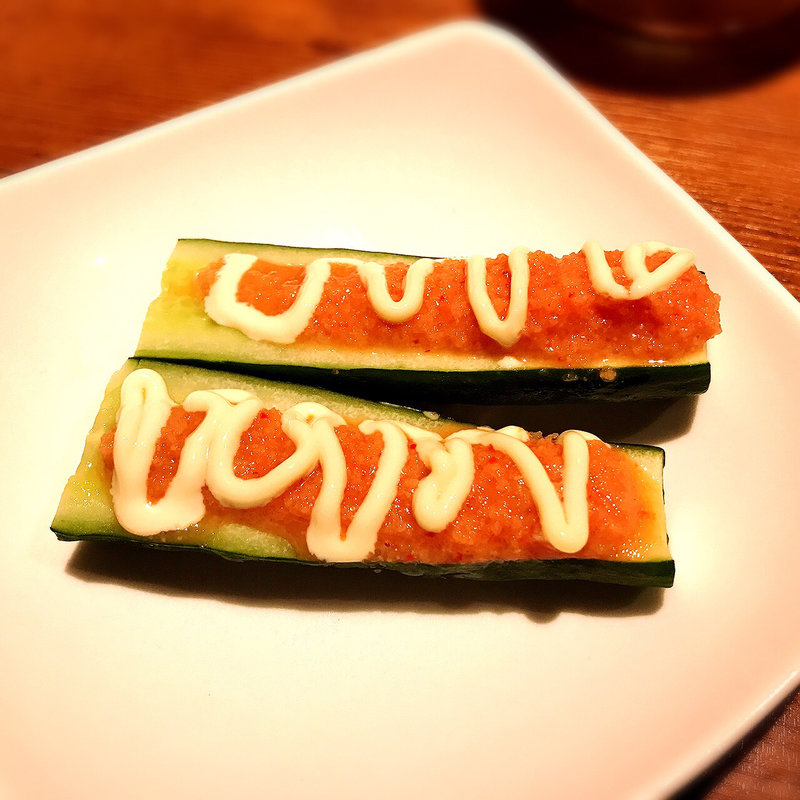 がぶりキュウリ明太マヨのせ(しゃぶしゃぶ温野菜 中目黒店)