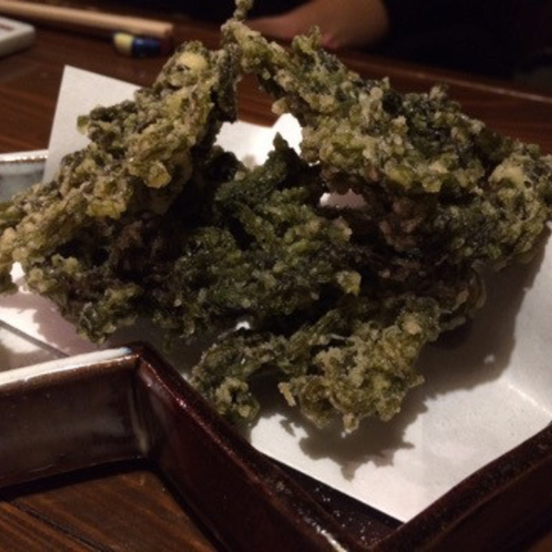 生岩のりの天ぷら(肉うどんの 戸上家)