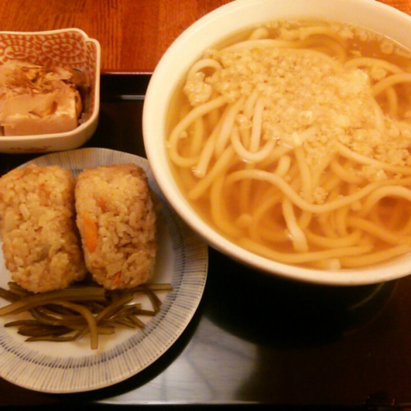 かしわ飯にぎり定食(因幡うどん 博多デイトス店)