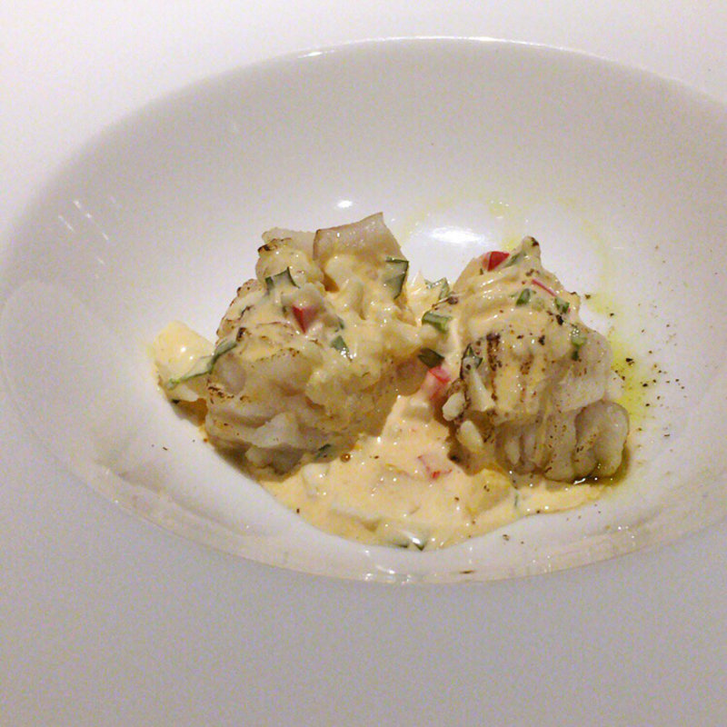 鱧と自家製タルタルソース(道頓堀てっぱんステーキ豊島家)