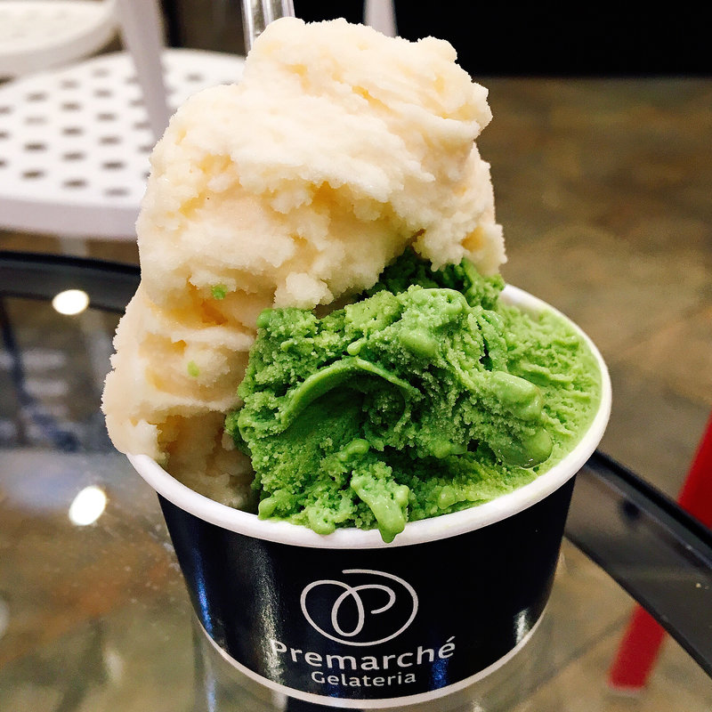 コスタリカンパイナップル&ハニー、プレマオリナジルオーガニックグリーンスムージー(プレマルシェジェラテリア)