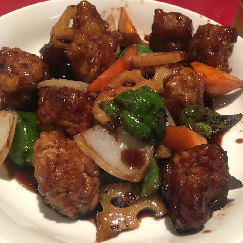 黒酢の酢豚(ランチ定食)(中華料理 海老専家 飯田橋本店 居酒屋)