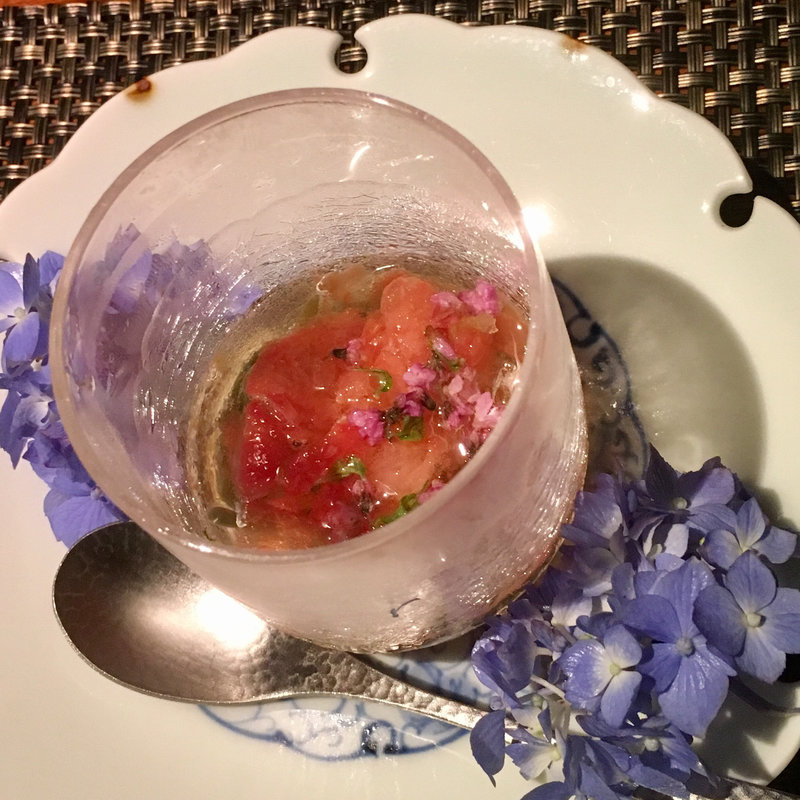 蓴菜・トマト・無花果シャーベット(中島町倶楽部)