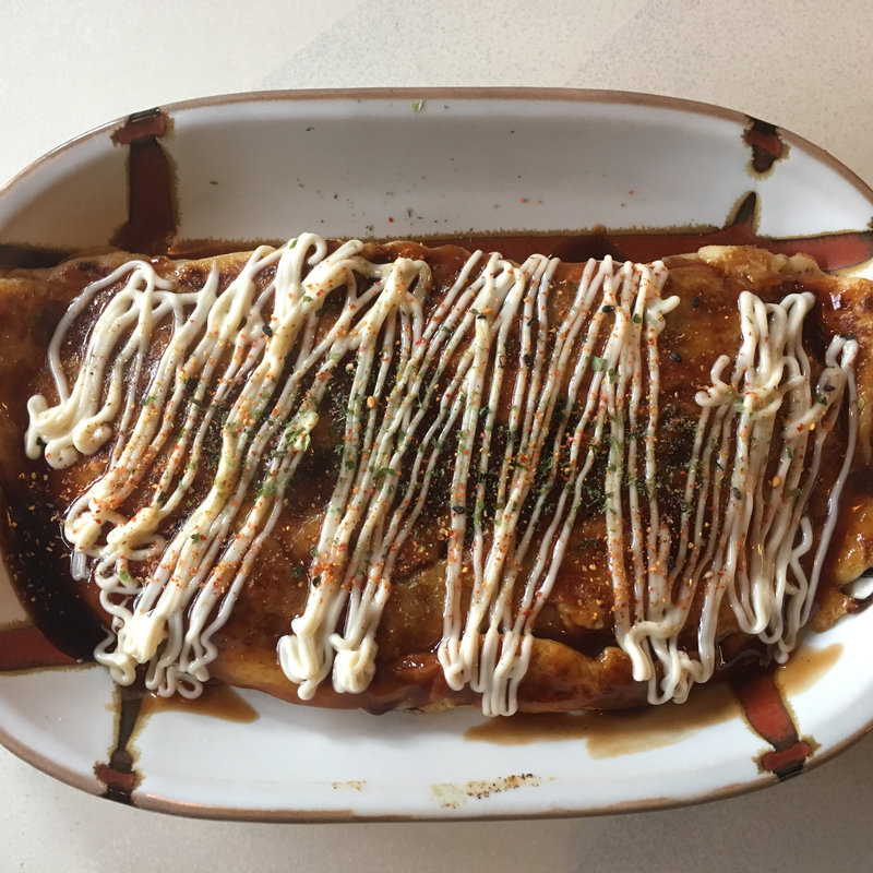 たこ焼きの生地で作ったねぎ焼きっぽいのん(たこやきnoばあー めいず （たこやきnoばあーMAZE）)