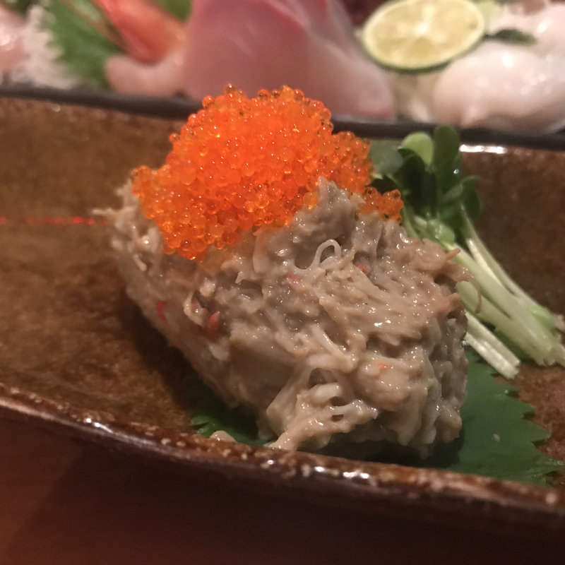 ズワイ蟹のなめろう(魚輝)